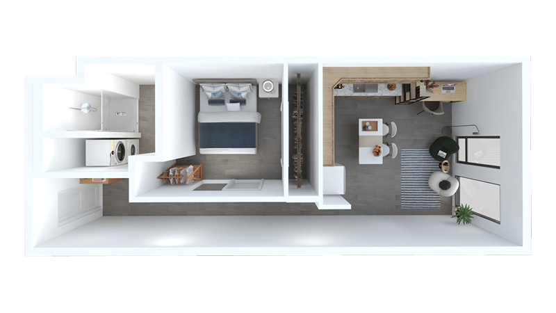 1 Bed E floor plan